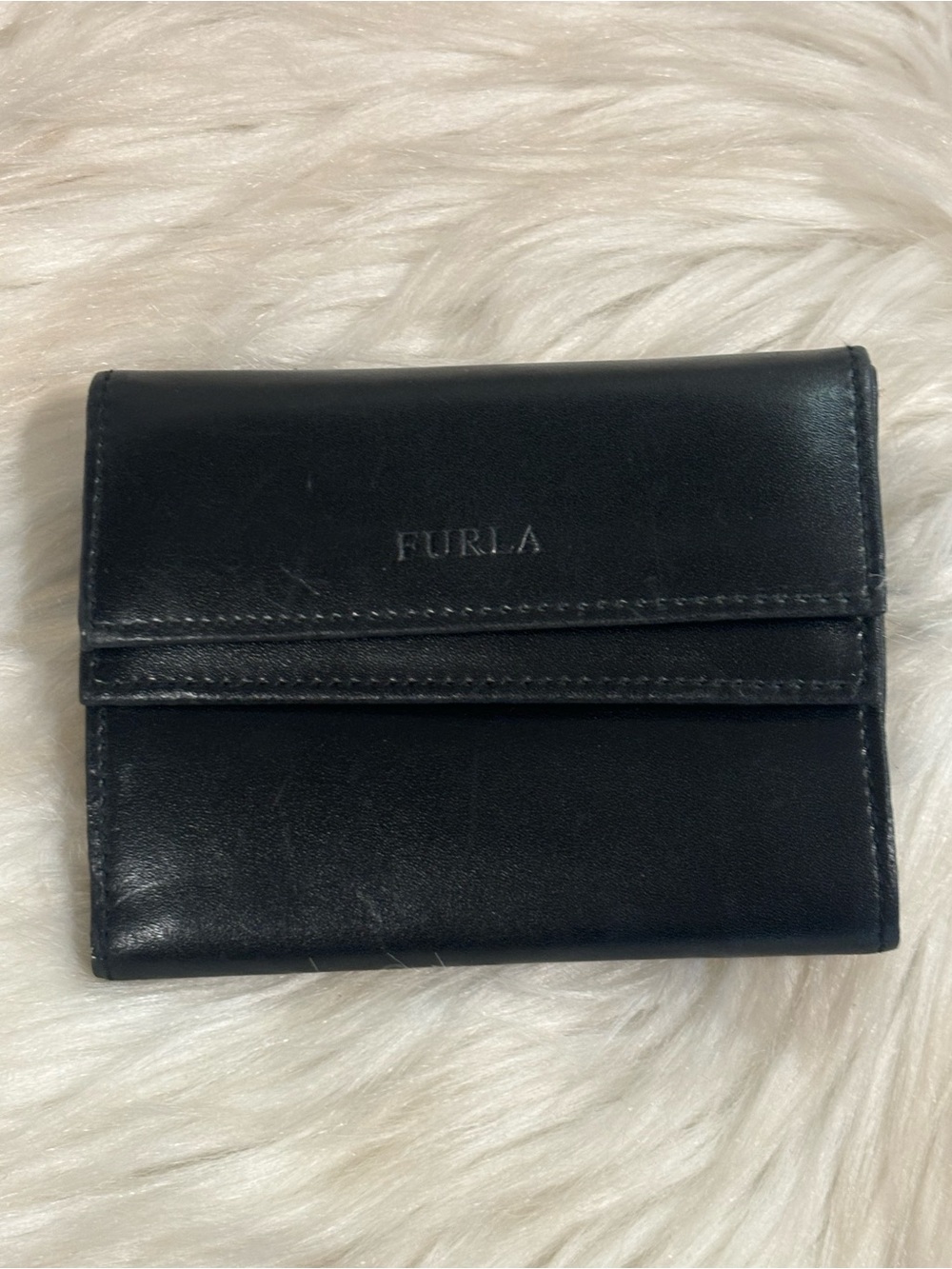 FURLA Classic Tri-Fold Wallet Leather Black
